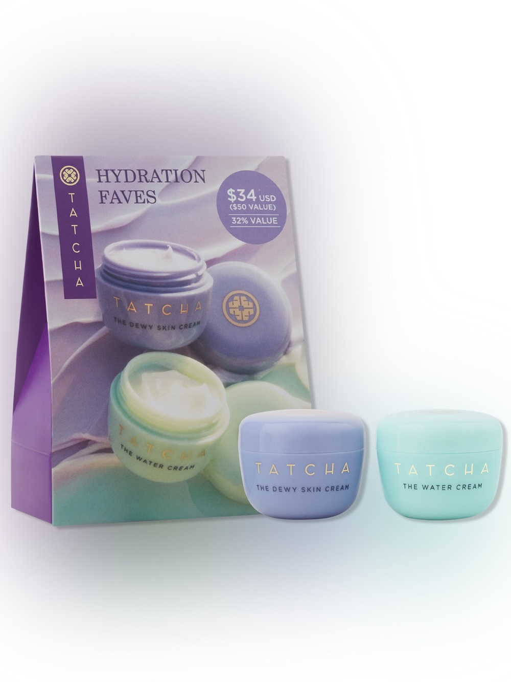 Tatcha HYDRATION FAVES Dewy Skin+Water Cream Minis 0.5x2 Oz NEW IN SEALED BOX!